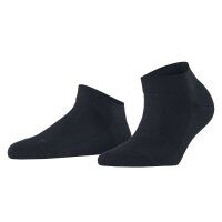 FALKE Ladies Sneaker Socks - Sensitive London, Cotton, Cuffs, Logo, unicolored, short Dark blue 39-42