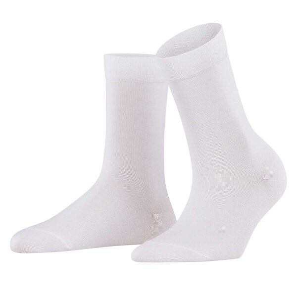 FALKE Womens Socks - Cotton Touch, Cotton, Cuff, Logo, Plain, long