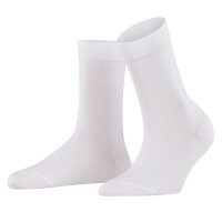 FALKE Damen Socken - Cotton Touch, Baumwolle, Bündchen, Logo, einfarbig, lang