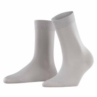 FALKE Damen Socken - Cotton Touch, Baumwolle, Bündchen, Logo, einfarbig, lang