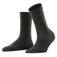 FALKE Womens Socks - Cotton Touch, Cotton, Cuff, Logo, Plain, long