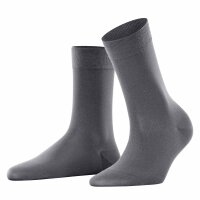 FALKE Womens Socks - Cotton Touch, Cotton, Cuff, Logo, Plain, long
