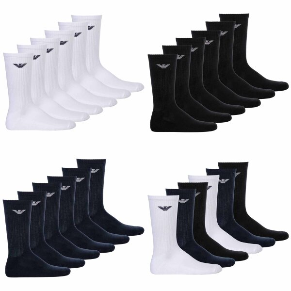 EMPORIO ARMANI Mens Socks, 3 Pack - Sporty Medium Socks, Sports Socks, One Size