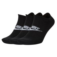 NIKE Unisex 6-Pack Sneaker Sports Socks - Everyday Essential, Logo, uni Black 34-38 (UK 2-5)