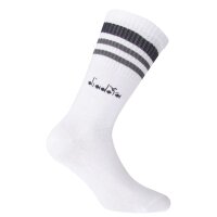 Diadora Unisex Tennissocken - 6er Pack, Logo, Streifen Weiß 39-42
