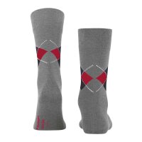 Burlington Herren Socken - King, Bio-Baumwolle, Rautenmuster Grau/Dunkelblau/Rot 40-46