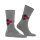Burlington Mens Socks - King, Organic Cotton, Argyle Pattern Grey/Dark Blue/Red 40-46