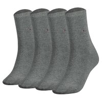 TOMMY HILFIGER Women Socks, Pack of 4 - Classic, Stockings, plain Light grey 35-38