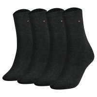 TOMMY HILFIGER Women Socks, Pack of 4 - Classic, Stockings, plain Grey 35-38
