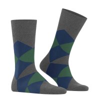 Burlington Herren Socken - Clyde, Rautenmuster, Bio-Baumwolle Grau/Blau/Grün 40-46