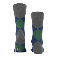 Burlington Herren Socken - Clyde, Rautenmuster, Bio-Baumwolle Grau/Blau/Grün 40-46