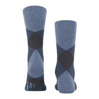 Burlington Herren Socken - Clyde, Rautenmuster, Bio-Baumwolle Blau 40-46