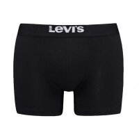 Levis Herren Boxershorts, 2er Pack - Solid Basic Boxer Brief Organic, Logobund Schwarz M