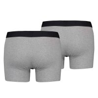 Levis Herren Boxershorts, 2er Pack - Solid Basic Boxer Brief Organic, Logobund Grau Melange 2XL