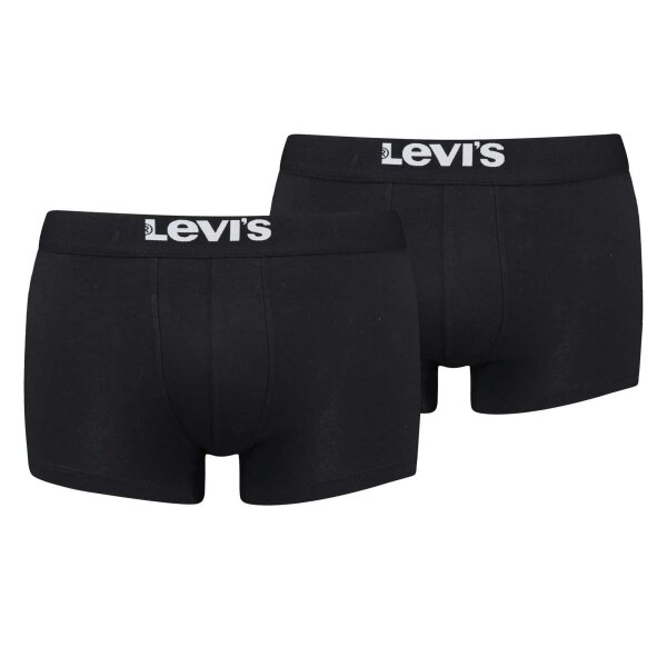LEVIS Mens Solid Basic Trunk Organic, Pack of 2, Boxer Shorts, Logo Waistband