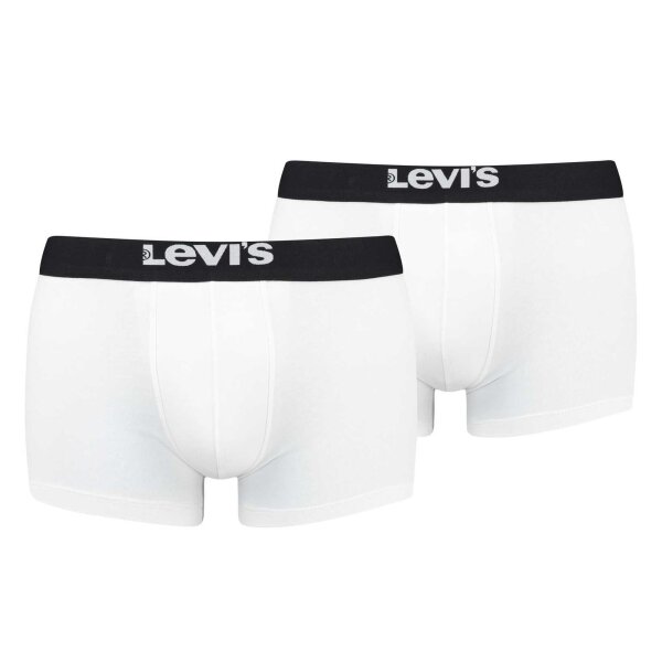 Levis Mens Solid Basic Trunk Organic, Pack of 2, Boxer Shorts, Logo Waistband White XL (X-Large)