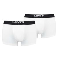 Levis Herren Boxershorts, 2er Pack - Solid Basic Trunk Organic, Logobund Weiß XL