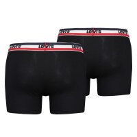 Levis Herren Boxershorts, 2er Pack - Sportswear Boxer Brief Organic, Logobund Schwarz M