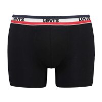 Levis Herren Boxershorts, 2er Pack - Sportswear Boxer Brief Organic, Logobund Schwarz M