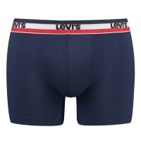 Levis Herren Boxershorts, 2er Pack - Sportswear Boxer Brief Organic, Logobund Blau/Hellgrau M