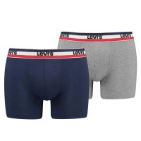 Levis Mens Sportswear Boxer Brief Organic, Pack of 2, Boxer Shorts, Logo Waistband Blue/Light grey M (Medium)
