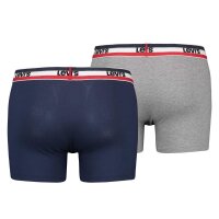 Levis Mens Sportswear Boxer Brief Organic, Pack of 2, Boxer Shorts, Logo Waistband Blue/Light grey M (Medium)