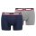 Levis Herren Boxershorts, 2er Pack - Sportswear Boxer Brief Organic, Logobund Blau/Hellgrau M