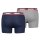Levis Mens Sportswear Boxer Brief Organic, Pack of 2, Boxer Shorts, Logo Waistband Blue/Light grey M (Medium)