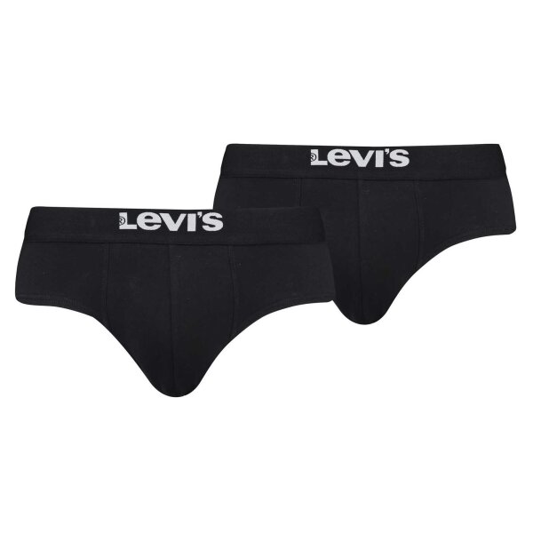 LEVIS Mens Solid Basic Brief Organic, Pack of 2 Slips,Logo Waistband