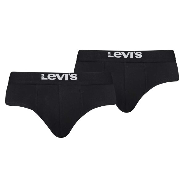 Levis Herren Slips, 2er Pack - Solid Basic Brief Organic, Logobund Schwarz M