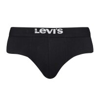 Levis Mens Solid Basic Brief Organic, Pack of 2 Slips,Logo Waistband Black M (Medium)