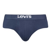 Levis Mens Solid Basic Brief Organic, Pack of 2 Slips,Logo Waistband Blue M (Medium)