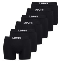 Levis Mens Boxer - Solid Basic Boxer Brief Organic, Cotton Stretch, 6-pack Black L (Large)