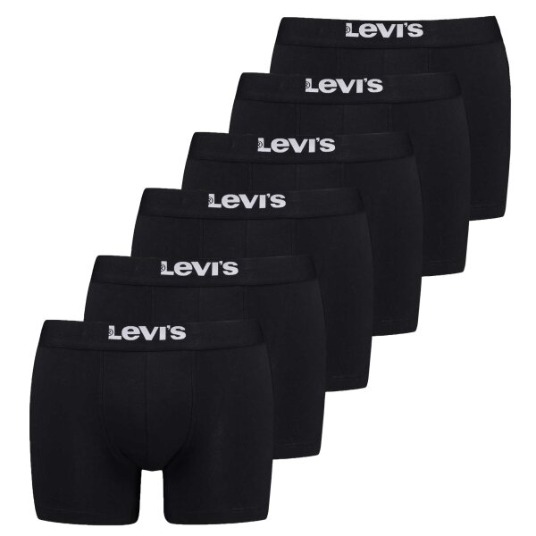 Levis Mens Boxer - Solid Basic Boxer Brief Organic, Cotton Stretch, 6-pack Black 2XL (XX-Large)