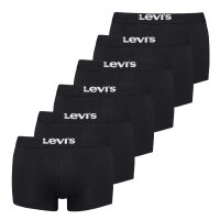 Levis Mens Boxer - Solid Basic Trunk Organic ECOM, Cotton Stretch, 6-pack Black XL (X-Large)