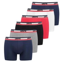 Levis Herren Boxer - Sportswear Boxer Brief, ECOM, Cotton Stretch, 6er Pack Blau/Rot/Grau S