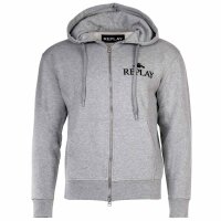 REPLAY Mens Sweat Jacket - Zip Jacket, Hood, Logo
 Grey M (Medium)