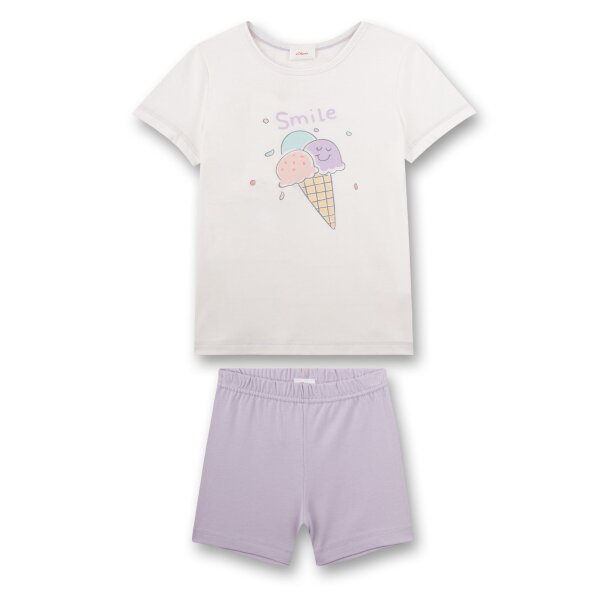 s.Oliver Girls Pajamas - Nightwear, Pajamas, Cotton, Round Neck, Ice, short, solid color