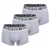 BIKKEMBERGS Mens Boxer Shorts, 3-Pack - TRI-PACK TRUNKS, Stretch Cotton, Logo Waistband