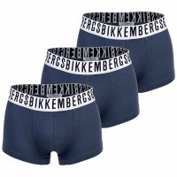 BIKKEMBERGS Mens Boxer Shorts, 3-Pack - TRI-PACK TRUNKS, Stretch Cotton, Logo Waistband