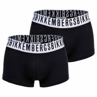 BIKKEMBERGS Mens Boxer Shorts, 2-Pack - BI-PACK TRUNKS, Stretch Cotton, Logo Waistband Black S (Small)