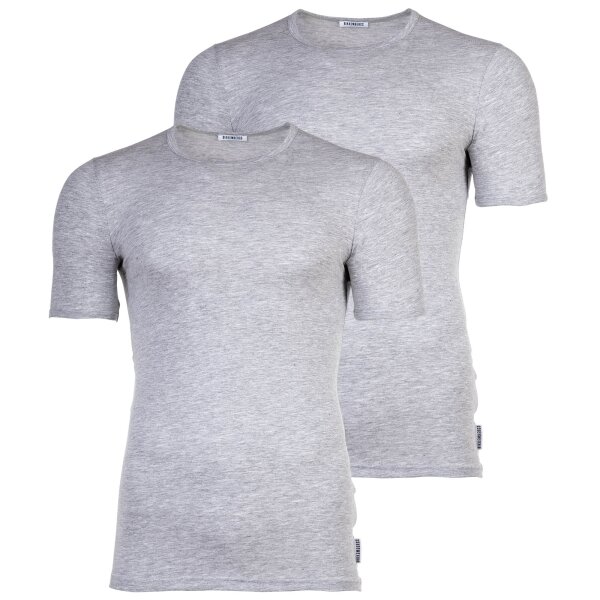 BIKKEMBERGS Herren T-Shirt, 2er Pack - BI-PACK T-SHIRT, Unterhemd, Rundhals, Cotton Stretch Grau L