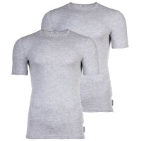 BIKKEMBERGS Herren T-Shirt, 2er Pack - BI-PACK T-SHIRT, Unterhemd, Rundhals, Cotton Stretch Grau L