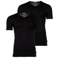 BIKKEMBERGS Herren T-Shirt, 2er Pack - BI-PACK T-SHIRT, Unterhemd, V-Ausschnitt, Cotton Stretch Schwarz XL
