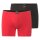 GÖTZBURG Mens Boxer Shorts, 2-Pack - Cyclists, Underwear, Underpants, Cotton, Logo, solid color Red/Black XL (X-Large)