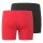 GÖTZBURG Mens Boxer Shorts, 2-Pack - Cyclists, Underwear, Underpants, Cotton, Logo, solid color Red/Black XL (X-Large)