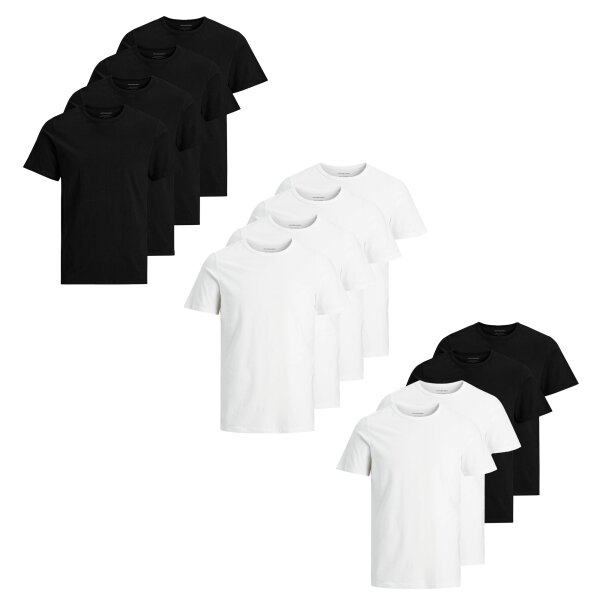JACK&JONES Herren T-Shirt, 4er Pack - JACBASIC CREW NECK TEE, Kurzarm, einfarbig, Baumwolle