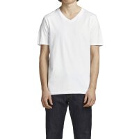 Jack & Jones Mens T-shirt, 4-Pack - JACBASIC V-NECK TEE, Short Sleeve, Solid color, Cotton White S (Small)