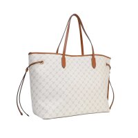 JOOP! Damen Handtasche - Cortina 1.0 Lara Shopper xlho,33x40x20 (HxBxT) Cornflower, Anhänger, Logo, gemustert Weiß/Braun