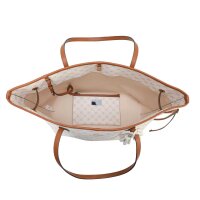 JOOP! Damen Handtasche - Cortina 1.0 Lara Shopper xlho,33x40x20 (HxBxT) Cornflower, Anhänger, Logo, gemustert Weiß/Braun